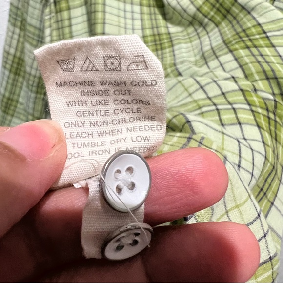 FOSSIL Green Plaid Long Sleeve Lightweight Shirt Dress Size Small - Picture 10 of 13